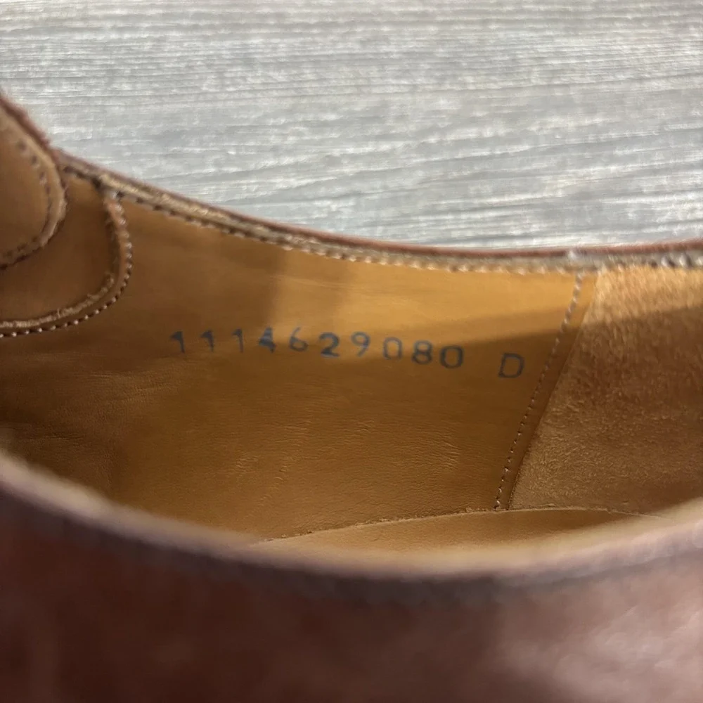 Jack Erwin Shoes Mens Size 8 Brown Leather Derby Dress Almond Toe Spain